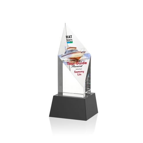 Awards and Trophies - Vertex Full Color Black on Base Diamond Crystal Award