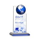 Arden Full Color Blue/Silver Globe Crystal Award