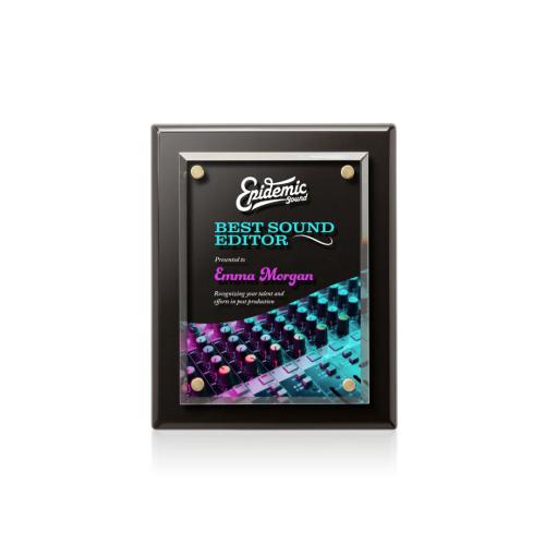 Awards and Trophies - Plaque Awards - Full Color Plaques - Caledon Full Color Plaque - Black/Gold