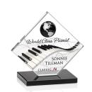 Ferrand Full Color Black/Silver Globe Crystal Award