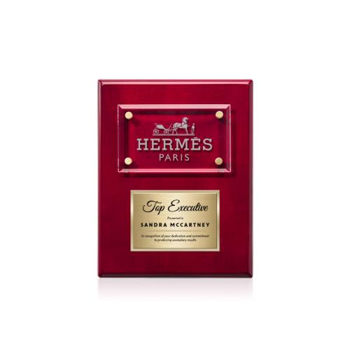 Awards and Trophies - Plaque Awards - Gossamer Plaque - Rosewood/Gold