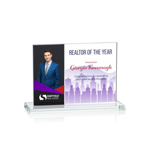 Awards and Trophies - Composite Horizontal Full Color Black Rectangle Crystal Award
