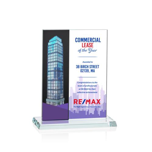 Awards and Trophies - Composite Vertical Full Color Black Rectangle Crystal Award
