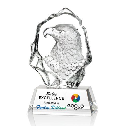 Awards and Trophies - Ottavia Eagle Head Full Color Animals Crystal Award