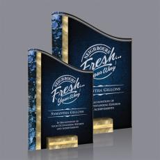 Employee Gifts - Ventura Gold/Blue Peaks Acrylic Award