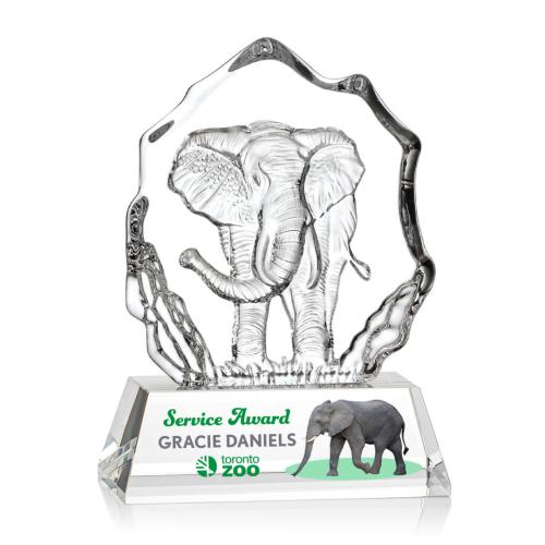 Awards and Trophies - Ottavia Elephant Full Color Animals Crystal Award