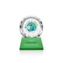 Seville Full Color Green on Base Circle Crystal Award