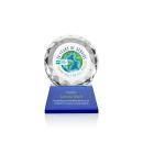 Seville Full Color Blue on Base Circle Crystal Award