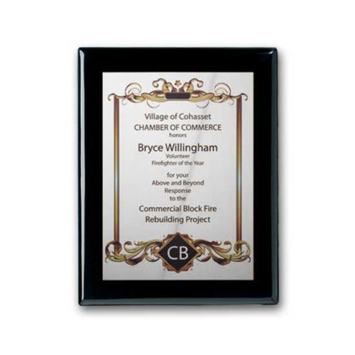 Awards and Trophies - Plaque Awards - Full Color Plaques - SpectraPrint™ Plaque - Ebony Silver