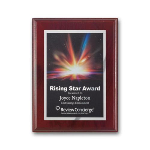 Awards and Trophies - Plaque Awards - Full Color Plaques - SpectraPrint™ Plaque - Mahogany Silver
