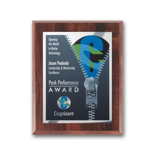 Awards and Trophies - Plaque Awards - Full Color Plaques - SpectraPrint™ Plaque - Walnut Silver