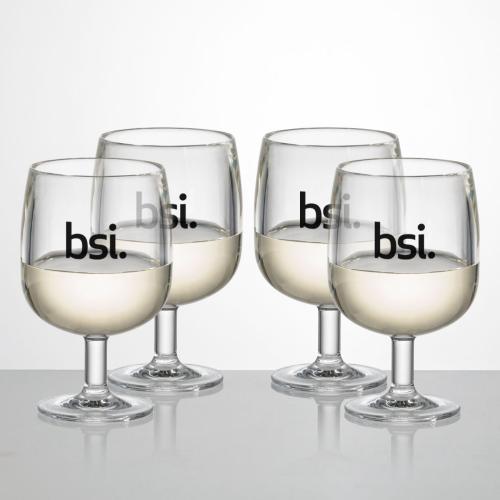 Corporate Gifts - Barware - Wine Glasses - Poolside Acrylic Stackable Wine Glass - 8.5 oz (Set of 4)