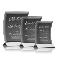 Dominga Black/Silver Crescent Crystal Award - Metal Awards