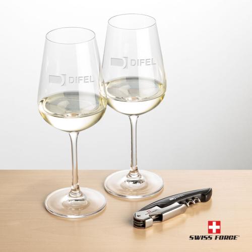 Corporate Gifts - Barware - Gift Sets - Swiss Force® Opener & 2 Laurent Wine