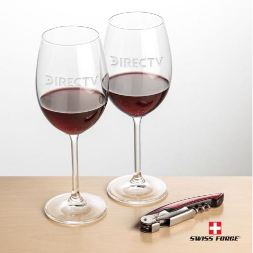 Corporate Gifts - Barware - Gift Sets - Swiss Force® Opener & 2 Blyth Wine