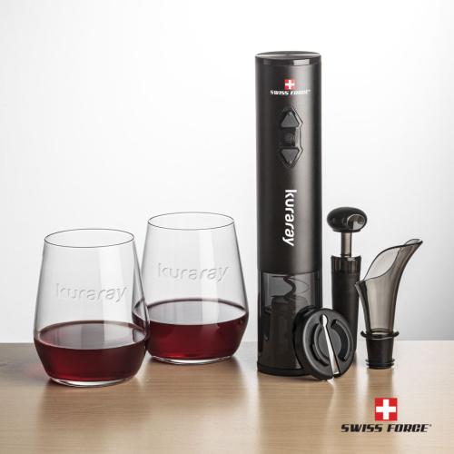 Corporate Gifts - Barware - Gift Sets - Swiss Force® Opener Set & Germain Stemless Wine