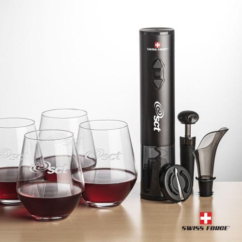 Corporate Gifts - Barware - Gift Sets - Swiss Force® Opener Set & Reina Stemless Wine
