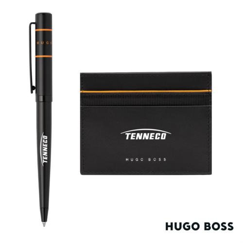Promotional Productions - Writing Instruments - Pen Sets - Hugo Boss® Gear Card Holder/Ribbon Matrix Ballpoint Pen