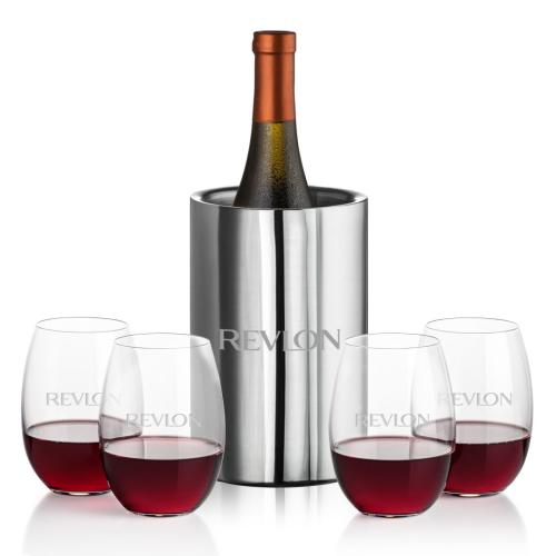 Corporate Gifts - Barware - Gift Sets - Jacobs Wine Cooler & Carlita Stemless Wine