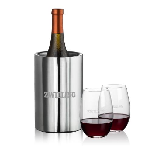 Corporate Gifts - Barware - Gift Sets - Jacobs Wine Cooler & Laurent Stemless Wine