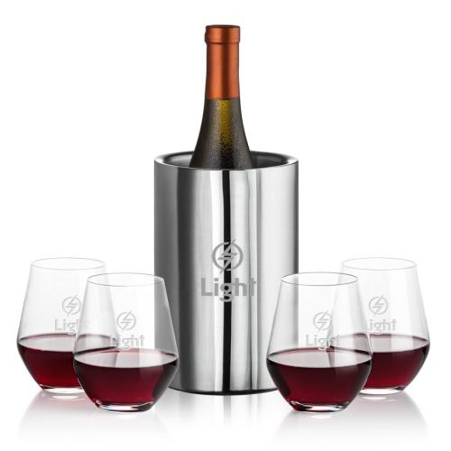 Corporate Gifts - Barware - Gift Sets - Jacobs Wine Cooler & Reina Stemless Wine