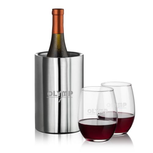 Corporate Gifts - Barware - Wine Accessories - Wine Coolers - Jacobs Wine Cooler & Stanford Stemless Wine