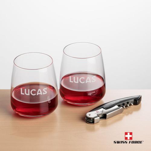 Corporate Gifts - Barware - Gift Sets - Swiss Force® Opener & 2 Dunhill Stemless