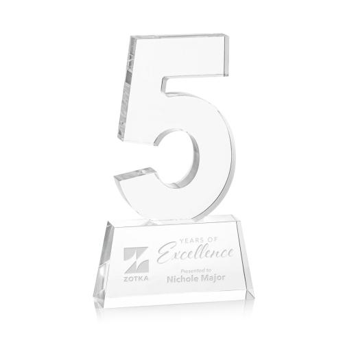 Awards and Trophies - Milestone Number Acrylic Award
