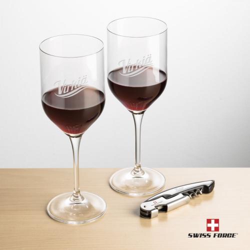 Corporate Gifts - Barware - Gift Sets - Swiss Force® Opener & 2 Belmont Wine