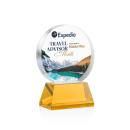 Glenwood Vividprint&trade; Amber on Base Circle Crystal Award