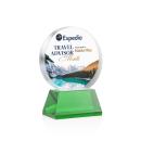 Glenwood Vividprint&trade; Green on Base Circle Crystal Award