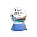 Glenwood Vividprint&trade; Blue on Base Circle Crystal Award