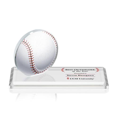 Awards and Trophies - Northam Full Color Baseball Circle Crystal Award