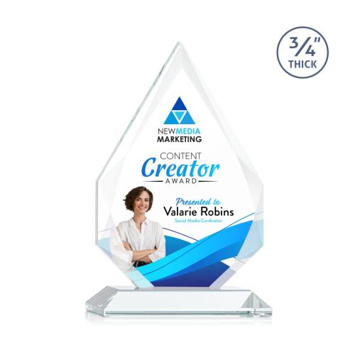 Awards and Trophies - Hawthorne Full Color Clear Polygon Crystal Award