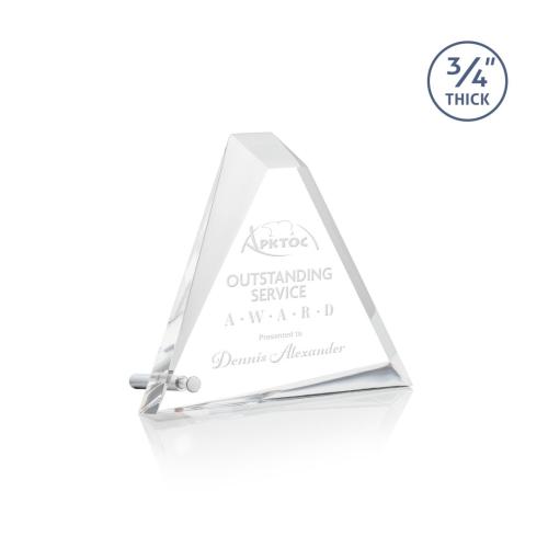 Awards and Trophies - Mosaic Triangle Silver Pyramid Acrylic Award