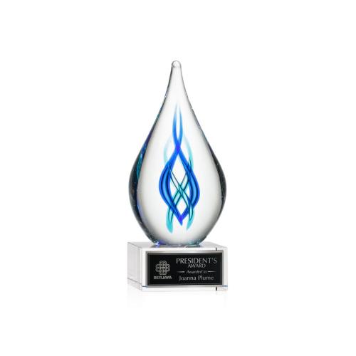 Awards and Trophies - Crystal Awards - Glass Awards - Art Glass Awards - Warrington on Hancock Base - Clear