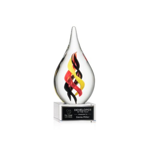 Awards and Trophies - Crystal Awards - Glass Awards - Art Glass Awards - Nottingham on Hancock Base - Clear
