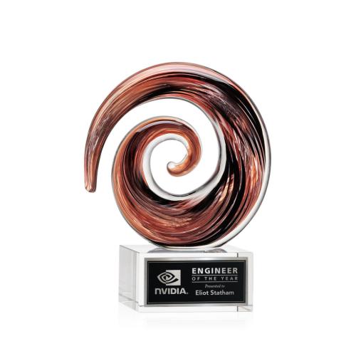 Awards and Trophies - Crystal Awards - Glass Awards - Art Glass Awards - Brighton Clear on Hancock Circle Glass Award