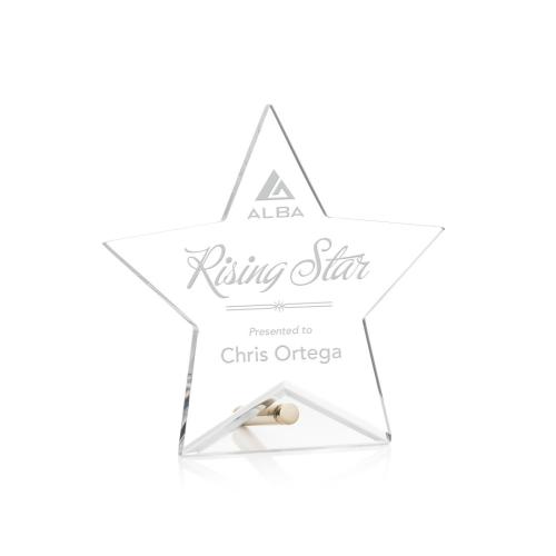 Awards and Trophies - Polaris Gold Star Acrylic Award