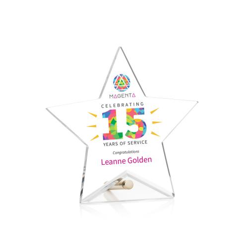 Awards and Trophies - Polaris Full Color Gold Star Acrylic Award