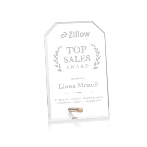 Awards and Trophies - Polaris Clipped Gold Rectangle Acrylic Award