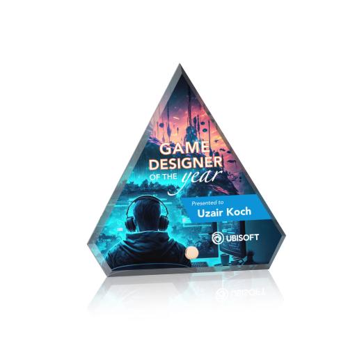 Awards and Trophies - Polaris Full Color Gold Diamond Acrylic Award