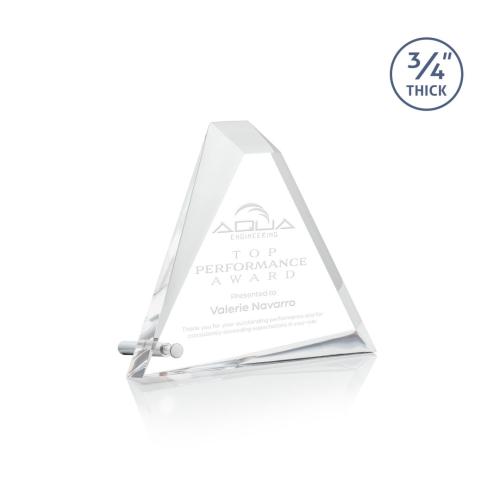Awards and Trophies - Glenrock Silver Pyramid Acrylic Award