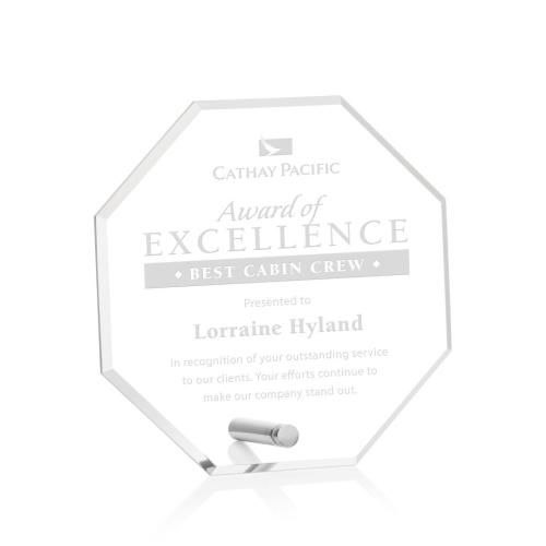 Awards and Trophies - Polaris Octagon Silver Polygon Acrylic Award