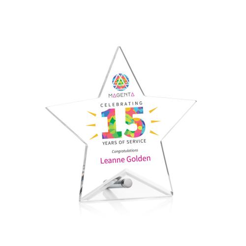 Awards and Trophies - Polaris Full Color Silver Star Acrylic Award