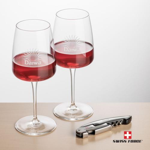 Corporate Gifts - Barware - Gift Sets - Swiss Force® Opener & 2 Dunhill Wine