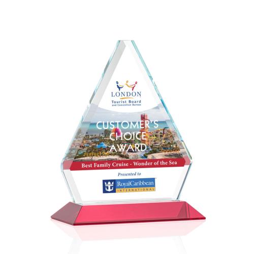 Awards and Trophies - Fyreside Full Color Red Diamond Crystal Award