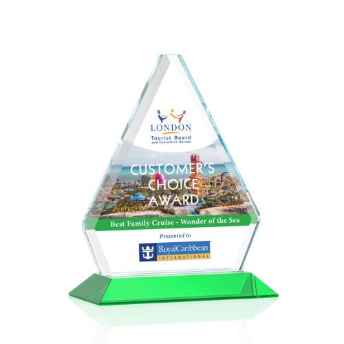 Awards and Trophies - Fyreside Full Color Green Diamond Crystal Award