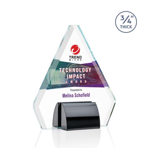Awards and Trophies - Roxborough Full Color Black Diamond Crystal Award