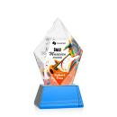 Devron Full Color Sky Blue on Base Polygon Crystal Award
